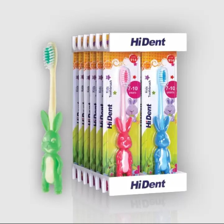 مسواک های دنت کودک 12 عددی کد 952 HiDent های دنت بچه گانه برس نرم 7 تا 10 سال با قاب محافظ مدرسه عمده فروشی خانه سلام