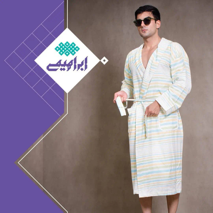 حوله تنپوش پالتویی ابراهیمی حوله یزدی جنس 100 درصد نخ خانه سلام