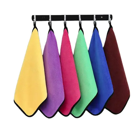 دستمال ۷۵ گرمی حوله و دستگیره بسته ۱۲ عددی دستمال نظافت خودرو دورو میکروفایبر مناسب تمیز و خشک کردن ظروف خودرو و سطوح خانه سلام